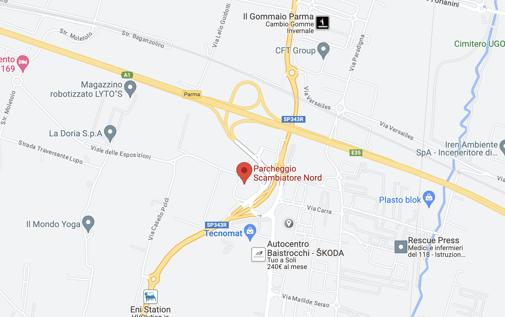 Parma Modena parcheggio scambiatore nord